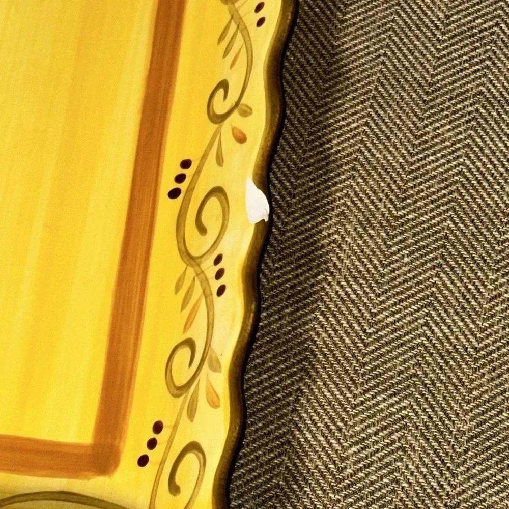 2 Italian Villa Pattern Rectangle Serving Dishes HomeTrends Yellow (2 matching) - Picture 9 of 16